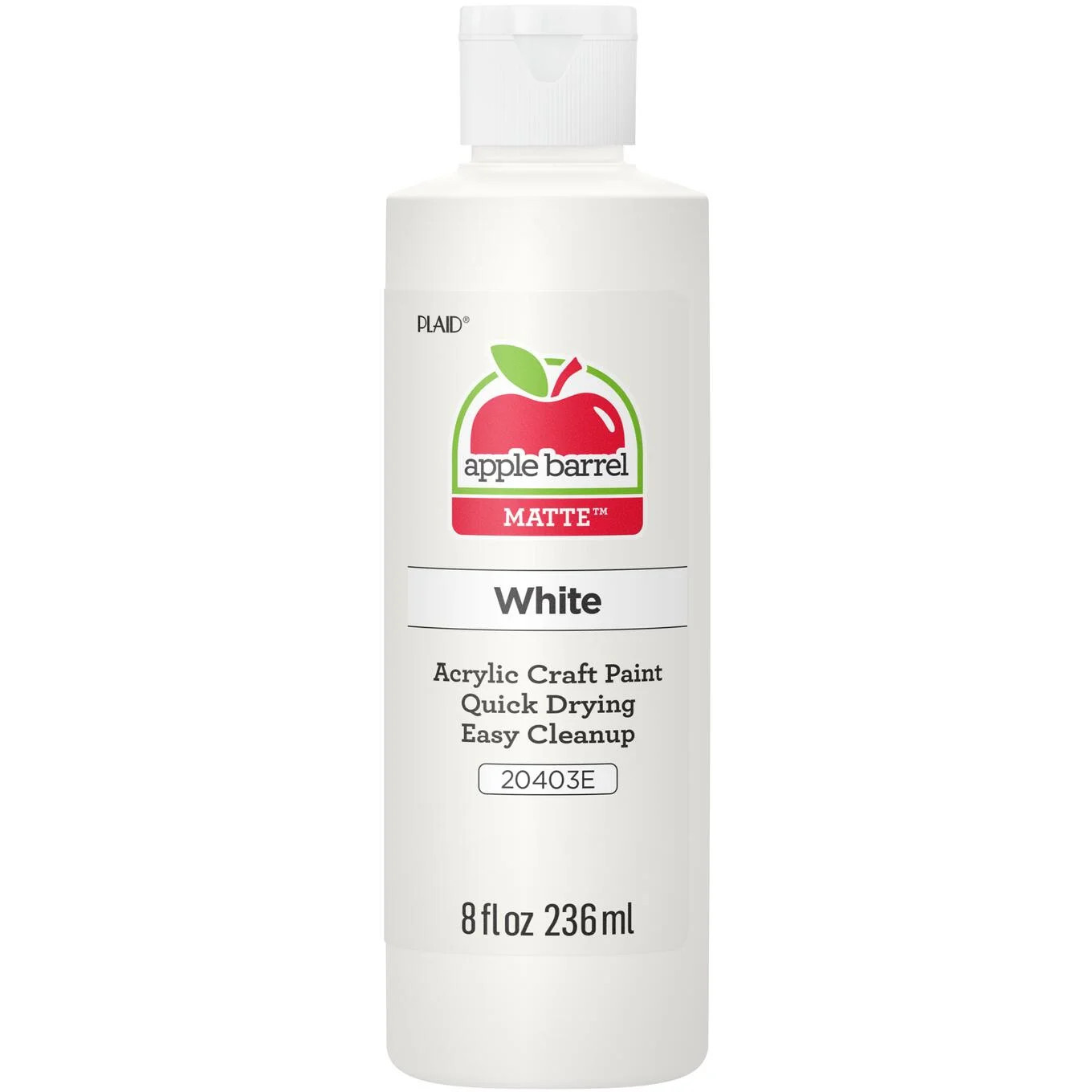 Apple Barrel Acrylic Craft Paint, Matte Finish, White, 8 fl oz | Walmart (US)