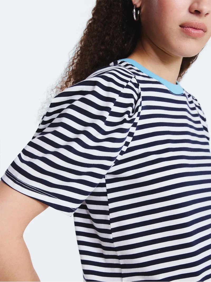 Free Assembly Women's and Women's Plus Crewneck Tee with Puff Sleeves, XS-4X | Walmart (US)