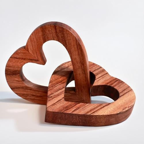 Lightzz Valentine's Day Romantic Heart Gifts for Her, Handmade Wood Hearts Shape for Couple Wife ... | Amazon (US)