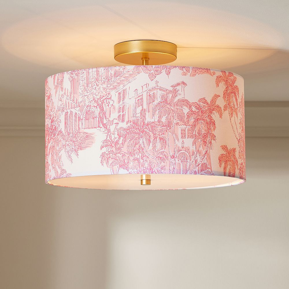 Lilly Pulitzer Printed Flushmount, Pink | Pottery Barn Teen