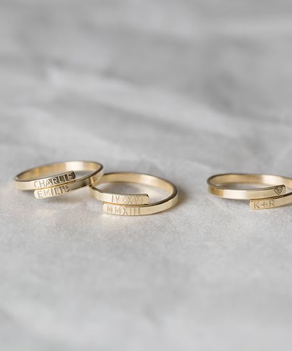 Personalized Name Ring  Dainty Initial Ring With Names Roman | Etsy | Etsy (US)