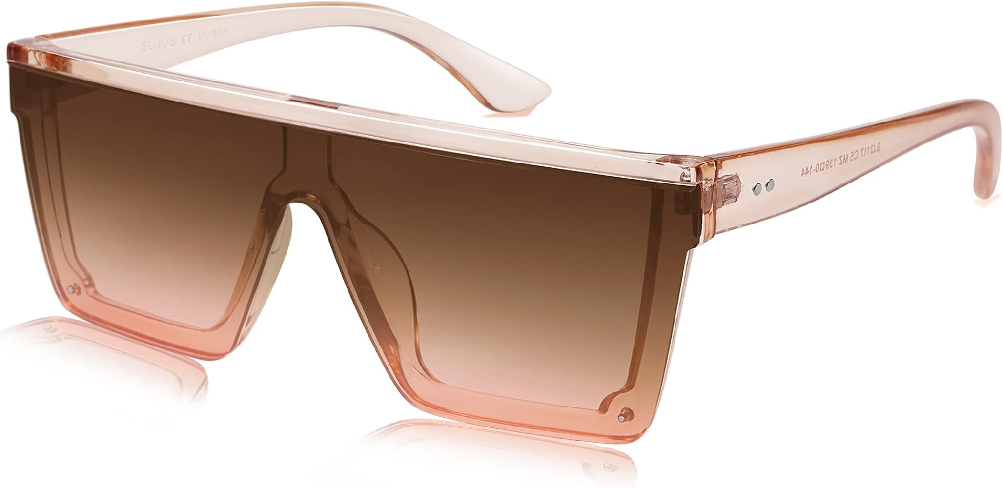 SOJOS Square Big Sunglasses Women Thick Frame Flat Top Mirrored Sunnies Shades Goggle Siamese Len... | Amazon (US)