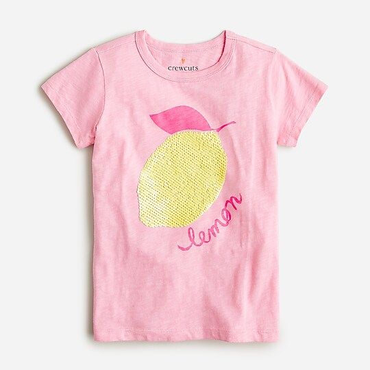 Girls' sequin lemon graphic T-shirt | J.Crew US