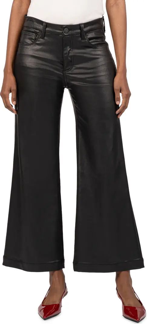 Meg Fab Ab Coated High Waist Ankle Wide Leg Jeans | Nordstrom