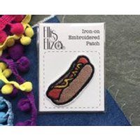 Hot Dog Embroidered Patch Embroidered Patches Sew On iron on Wool Felt patch game festival embroider | Etsy (US)