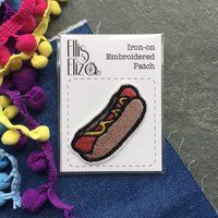 Hot Dog Embroidered Patch Embroidered Patches Sew On iron on Wool Felt patch game festival embroider | Etsy (US)