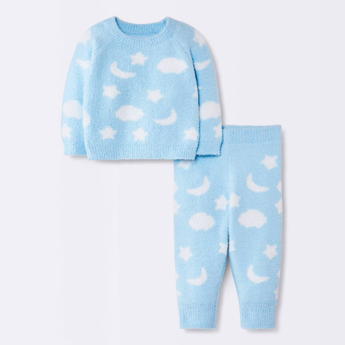 Baby Boys' 2pc Moon and Stars Chenille Sweatshirt and Jogger Pants Set - Cloud Island™ Blue | Target
