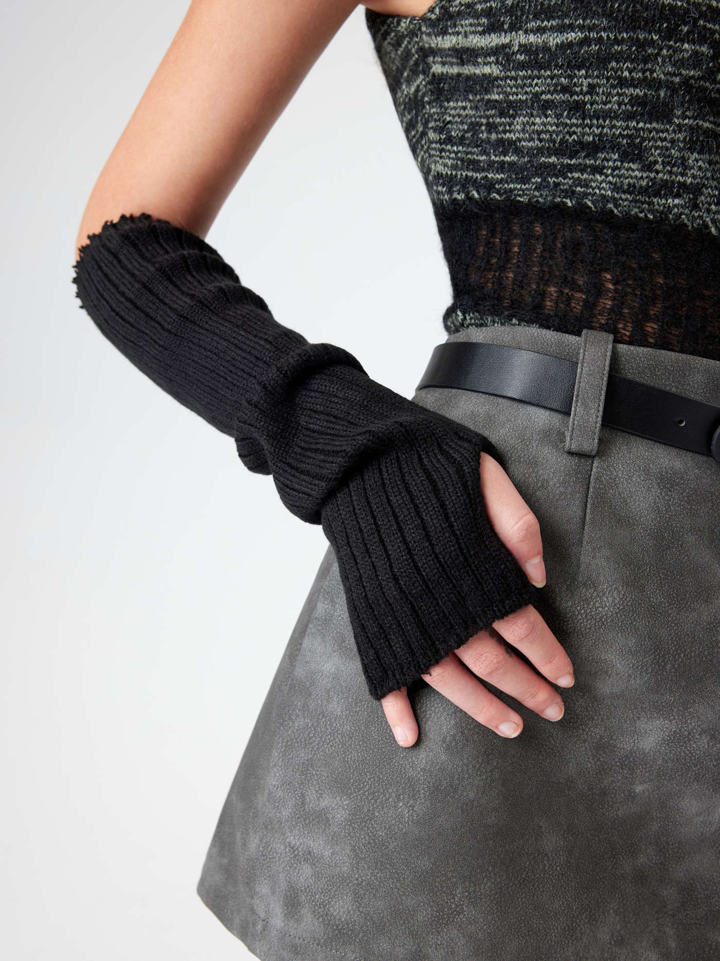 Knitted Fingerless Arm Sleeves For Daily Casual | Cider