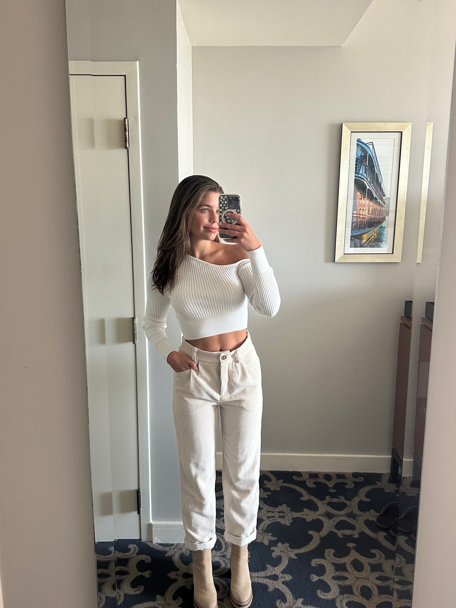 Monochrome fall outfit 🤍👢🍂 use code HANNAHANN for $$ off your petal & pup order! ✨

#LTKSeasonal #LTKstyletip #LTKunder100