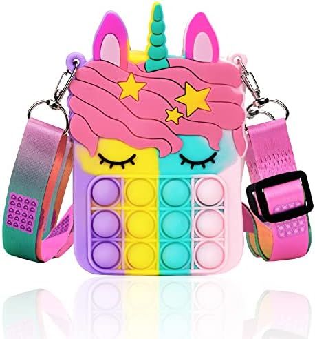 Small Pop Purse, Unicorn Pop Purse for Girl and Women Pop Bag with Unicorn Pop Toy, Shoulder Bag ... | Amazon (US)