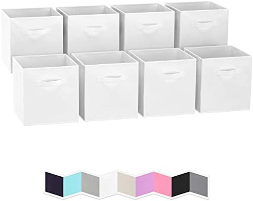 Royexe Storage Cubes - 11 Inch Cube Storage Bins (Set of 8). Fabric Cubby Organizer Baskets with ... | Amazon (US)