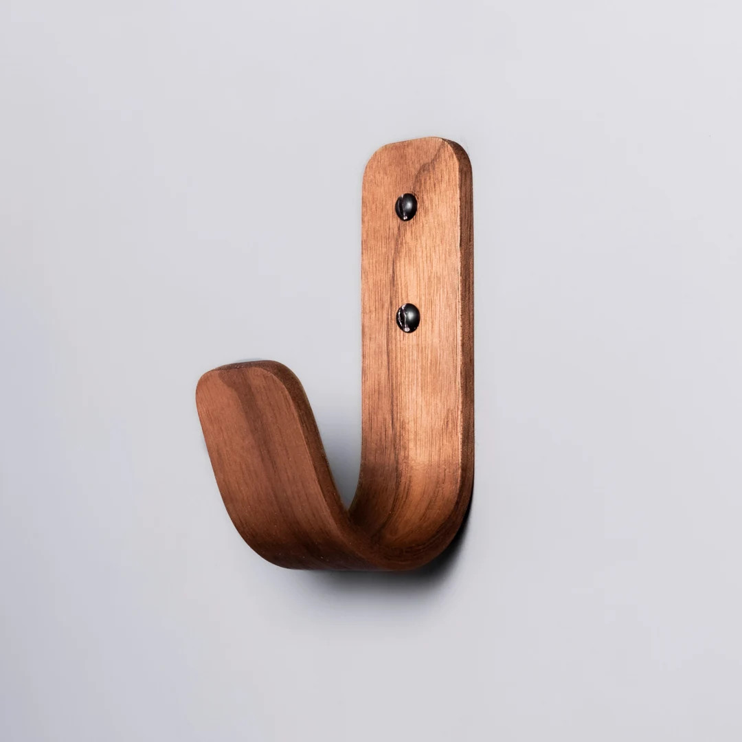 3-10pk Coat Wall Hooks Multipurpose hangers for Bags Hats Walnut Wooden | Etsy (US)