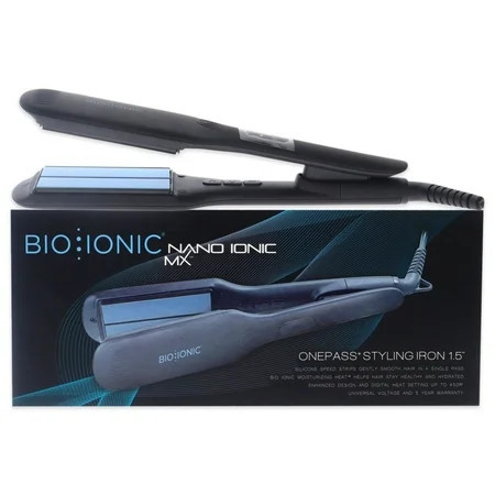 Bio Ionic Onepass Flat Iron Hydrated and Frizz-Free Hair Styling 1 Hour Auto Shut-Off 1.5-Inch | Walmart (US)