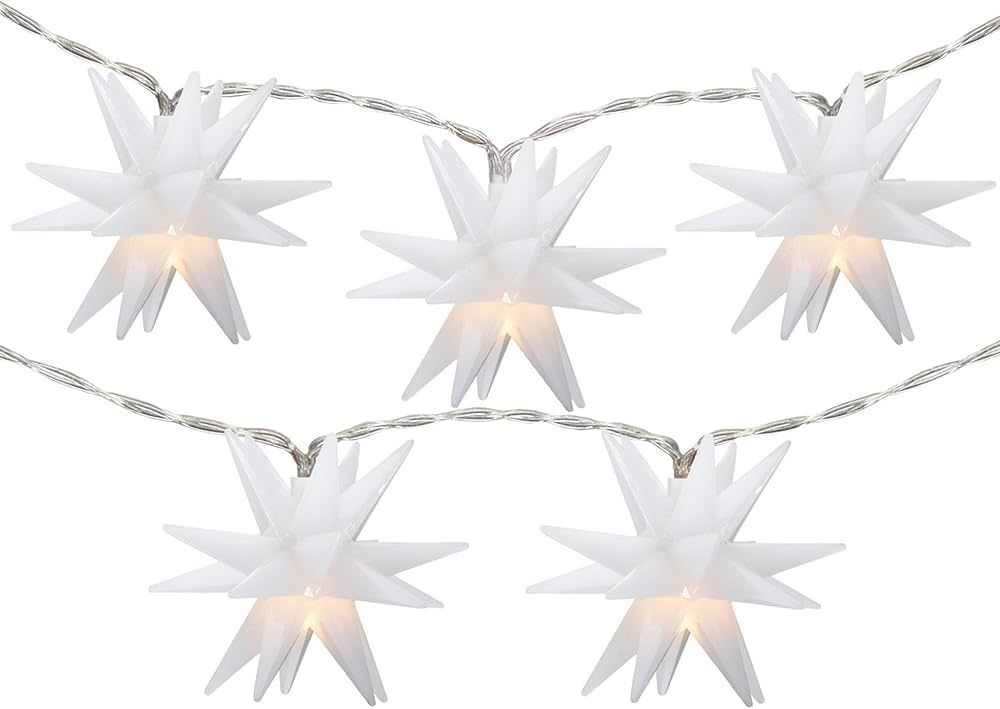 Northlight 10-Count LED White Star Christmas Fairy Lights 5.25ft Copper Wire | Amazon (US)