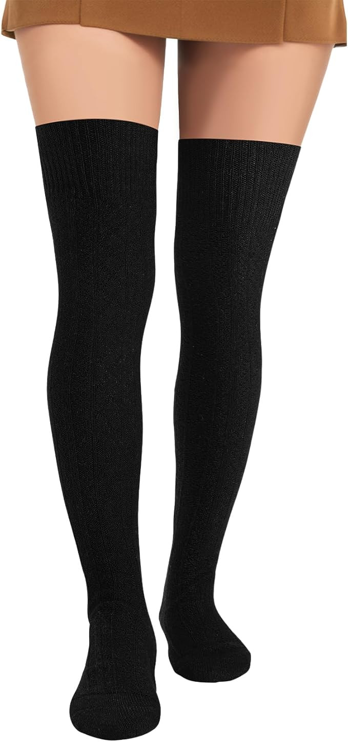 Pleneal Thigh High Socks - Women Thigh High Socks Long Over Knee High Socks Tall Boot Stockings L... | Amazon (US)