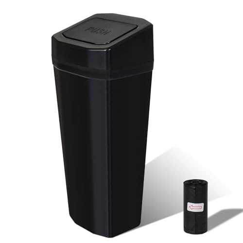LCMWHOP Car Trash Can with Lid - Mini Car Garbage Can Bin for Cup Holder - Black Small Leakproof Vehicle Trash Bin for Back Seat, Cute Automotive Accessories Organizers and Storage for Door SUV Truck | Amazon (US)