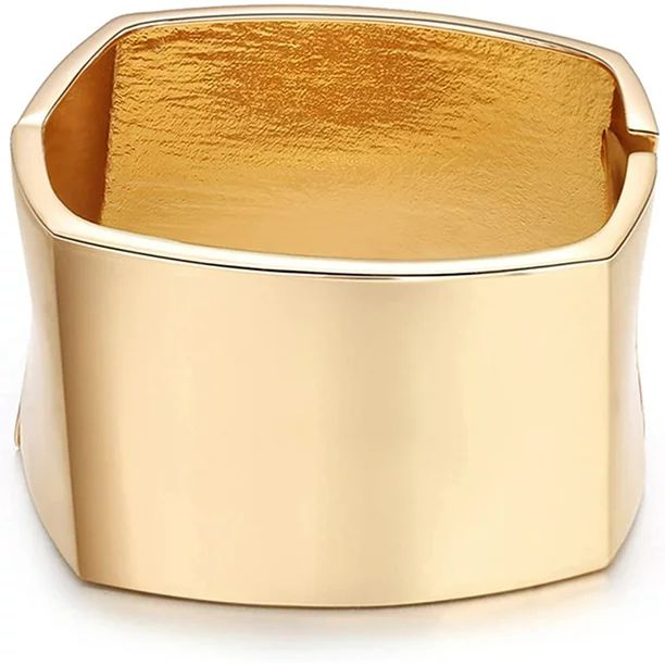 Gold Cuff Bracelets for Women Chunky Bangle Bracelets Hinge Gold Polished Frosted Bracelets Irreg... | Walmart (US)