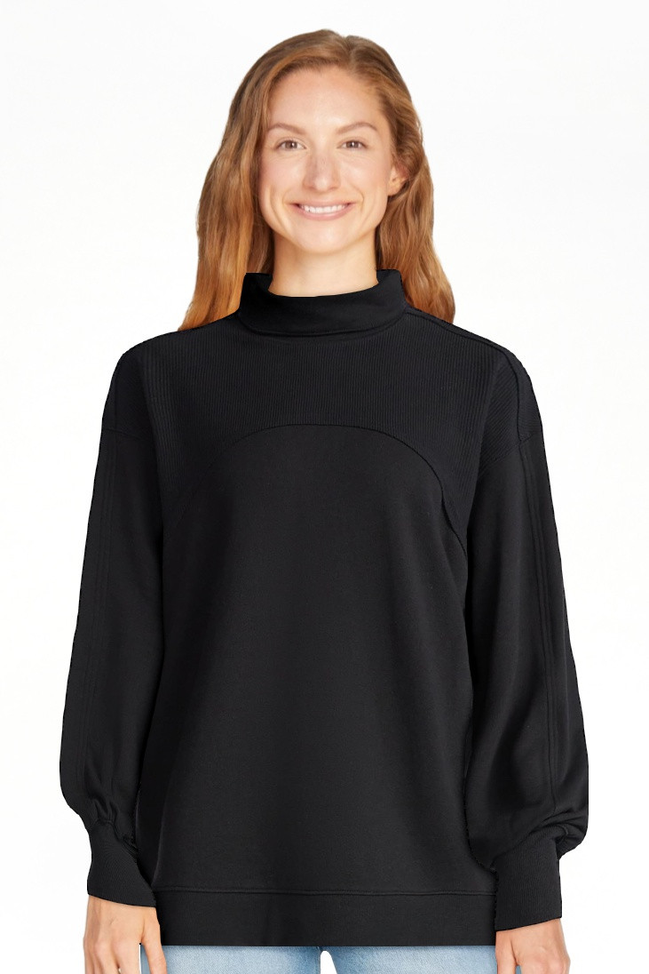 Time and Tru Women's Ottoman Ribbed Pullover Top with Long Sleeves, Size XS-XXXL | Walmart (US)