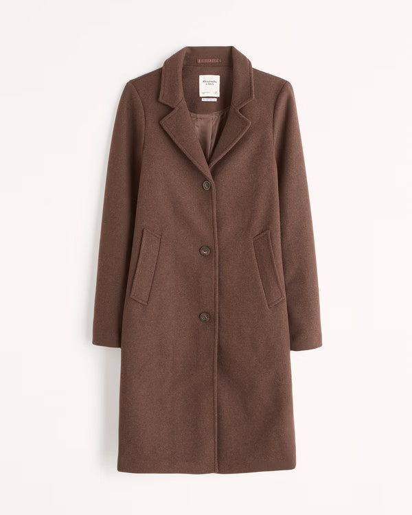 Women's Wool-Blend Dad Coat | Women's Coats & Jackets | Abercrombie.com | Abercrombie & Fitch (US)