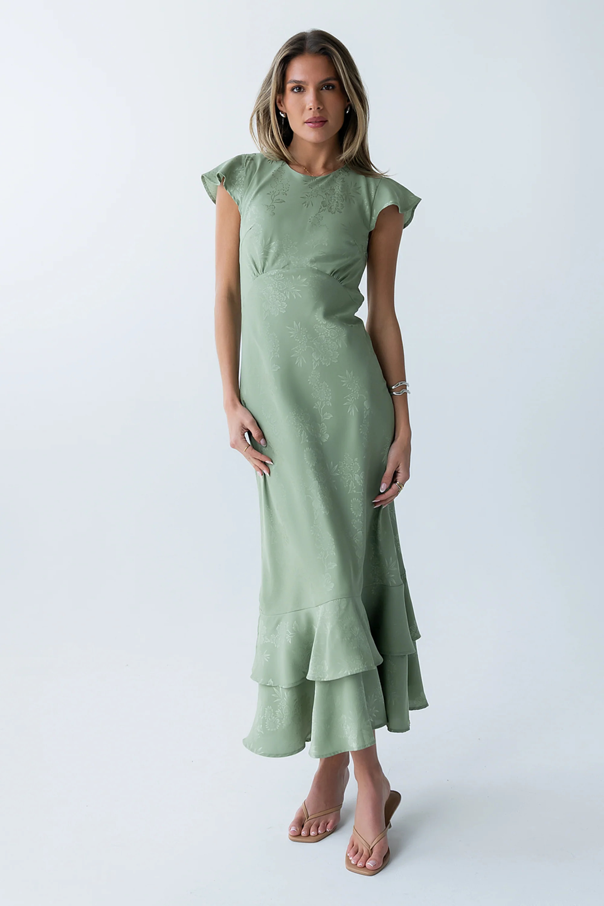 Mateo Floral Maxi Dress in Green | Böhme US