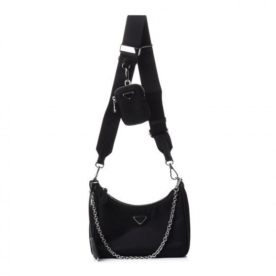 PRADA Nylon Re-Edition 2005 Shoulder Bag Black | Fashionphile