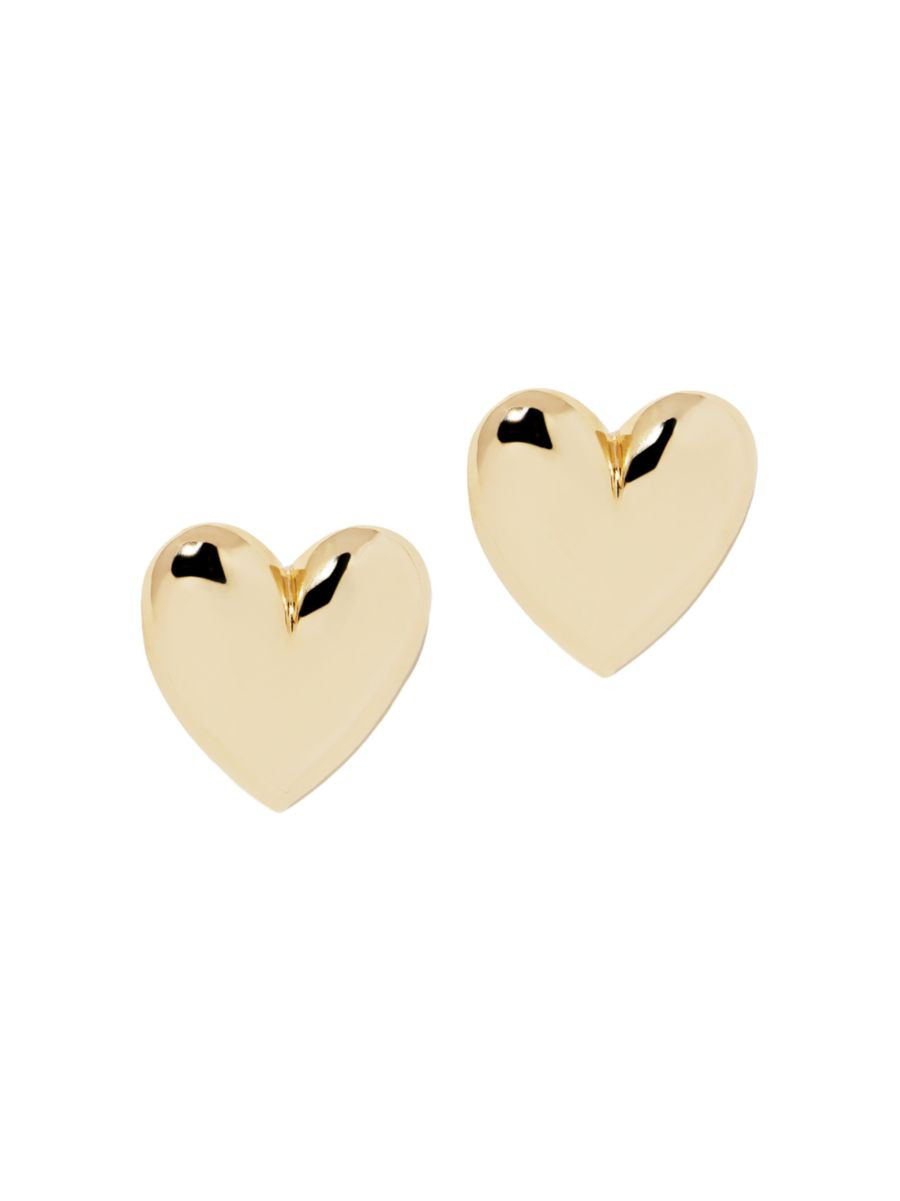 Puffy Heart 10K-Gold-Plated Stud Earrings | Saks Fifth Avenue