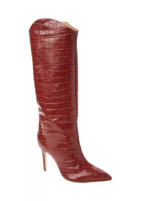 Schutz Maryana Croc Pattern Dress Boots | Belk