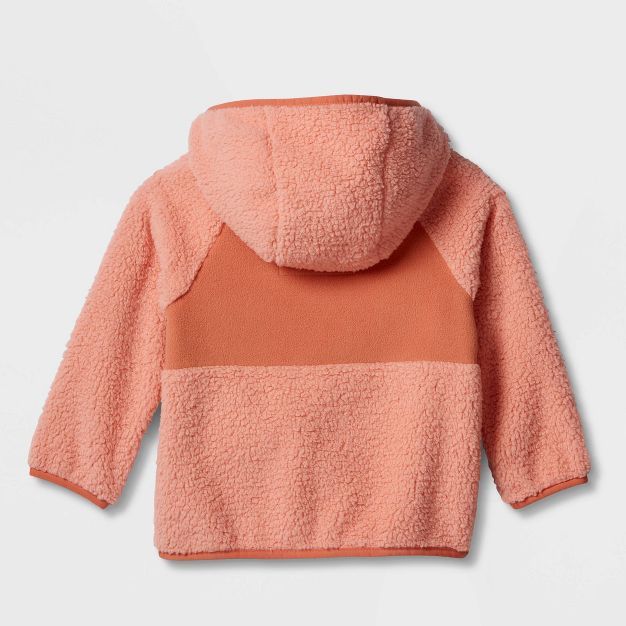 Toddler Long Sleeve Fleece Jacket - Cat & Jack™ Coral Pink | Target