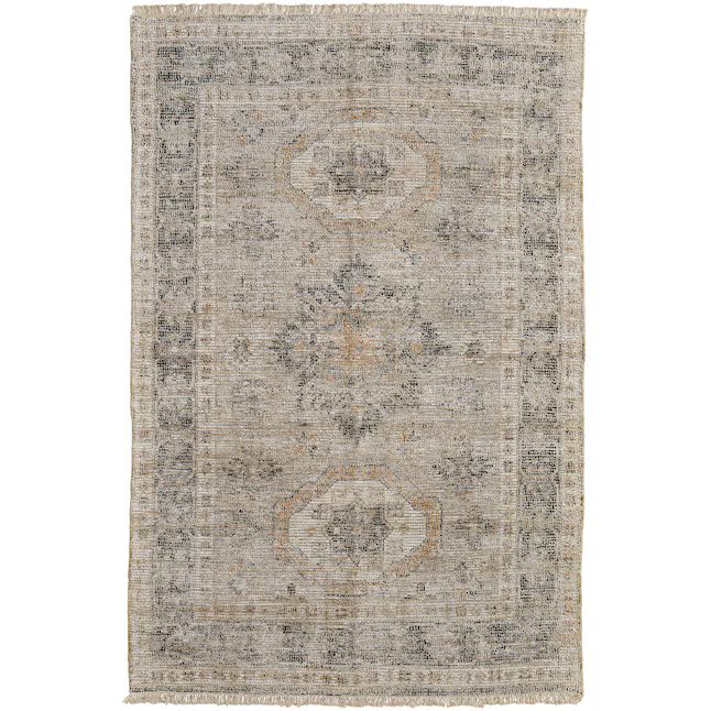 Room Envy Ramey 9 x 12 Wool Charcoal Gray/Latte Tan Indoor Abstract Bohemian/Eclectic Area Rug | Lowe's