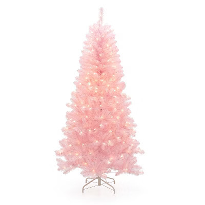 LuxenHome 6.5Ft Romantic Pink Valentine's Day Tree Ligted Sweety Valentines Day Decor Trees for Wedding Anniversaries Party Home Decor | Target