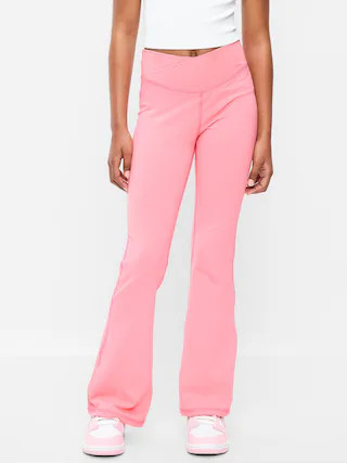 High-Waisted PowerChill Crossover Flared Leggings for Girls | Old Navy (CA)