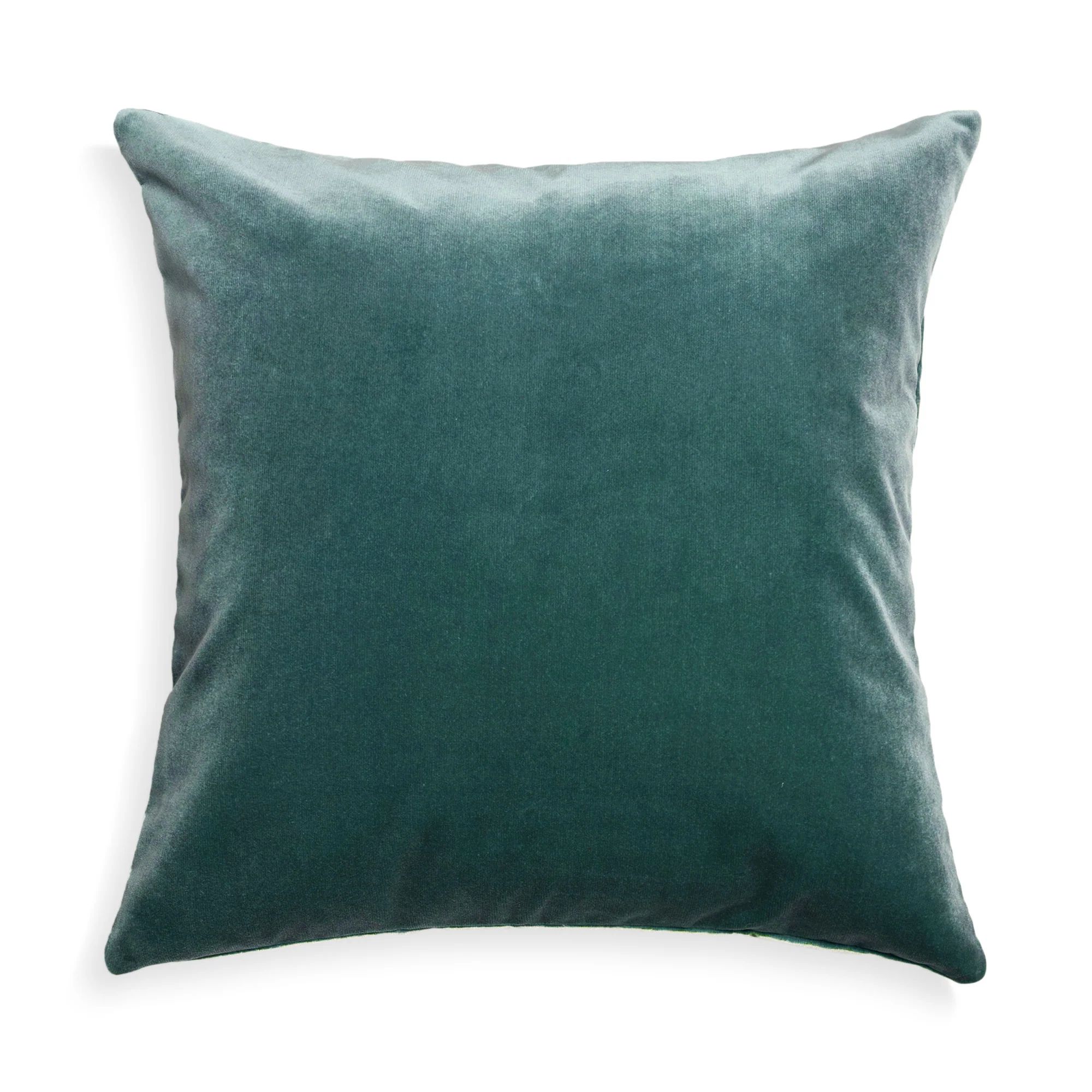 Custom Teal Green Velvet Pillow with Trim Customization | Pepper