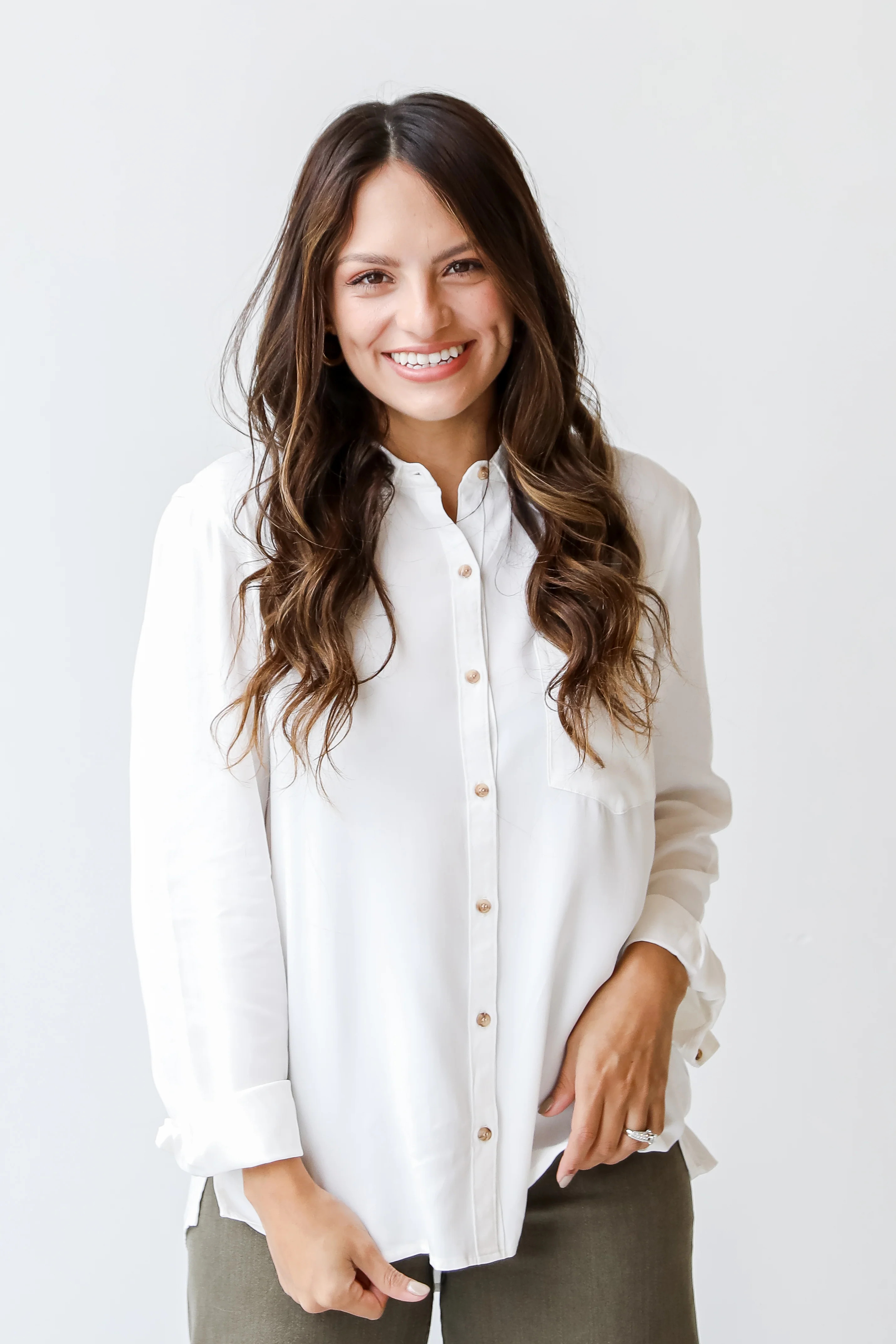 Go On By Button-Up Blouse | Dress Up