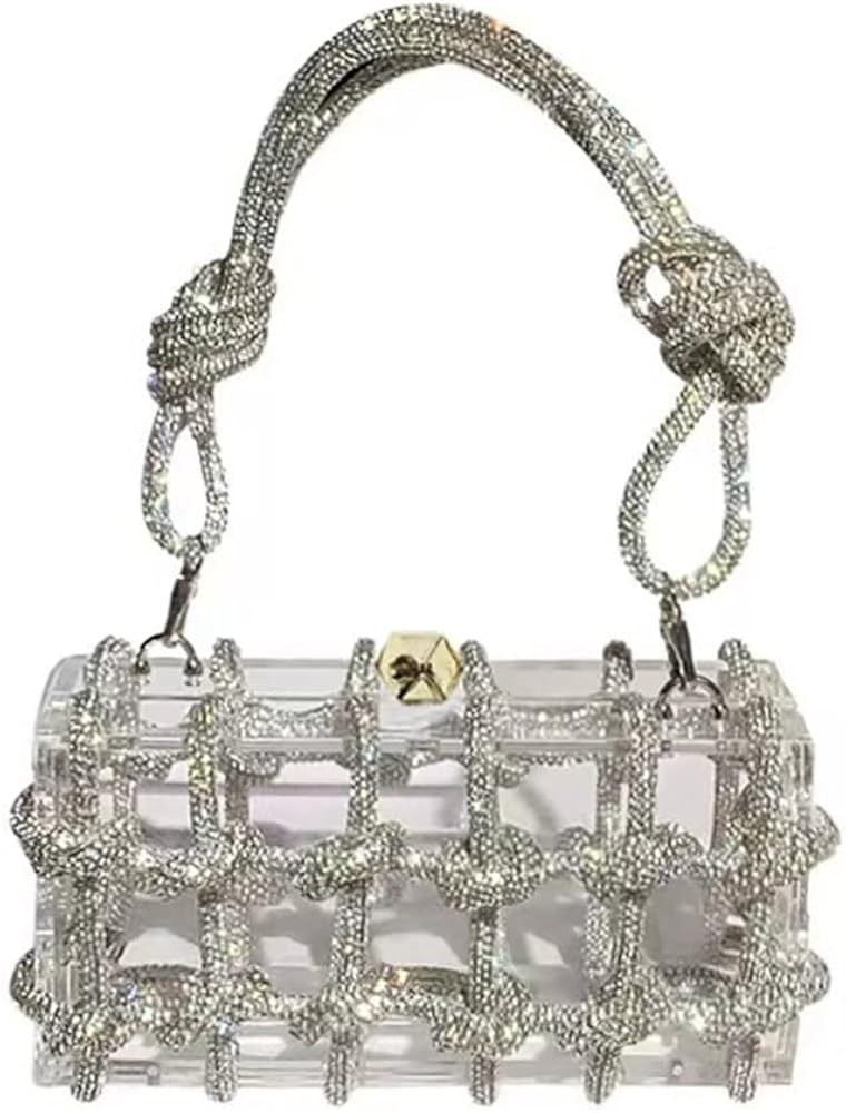 Clear Acrylic Bag Rhinestone Acrylic Clutch Crystal Evening Purses for Women Glitter Handbag for ... | Amazon (US)