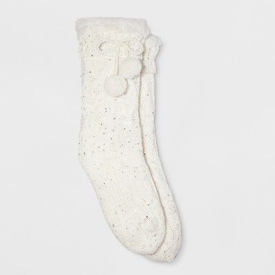 Women's Sequin Twist Sherpa Lined Slipper Socks - Gilligan & O'Malley™ One Size | Target