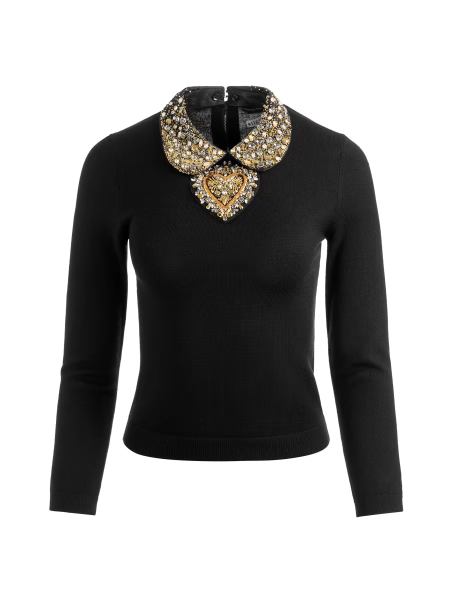 Porla Embellished Stretch-Wool Top | Saks Fifth Avenue