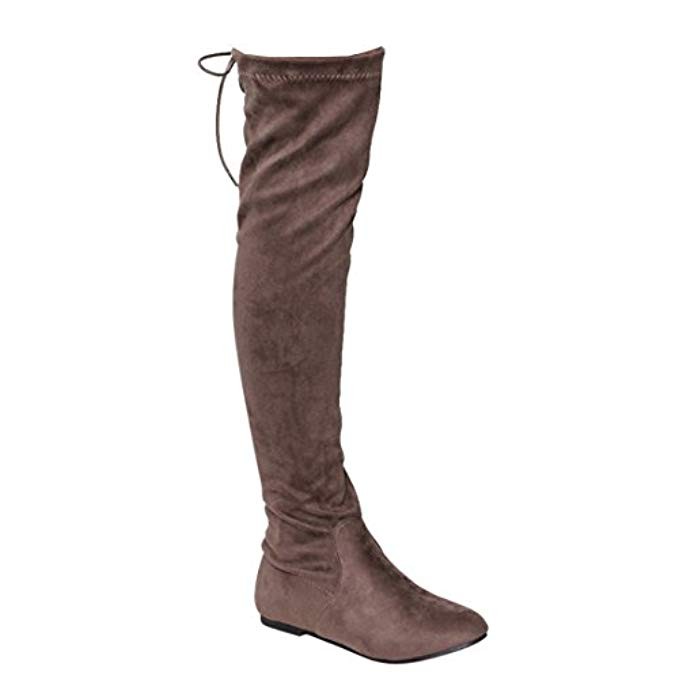 Nature Breeze FD99 Women's Over The Knee Tie Up Low Flat Heel Dress Boots | Amazon (US)
