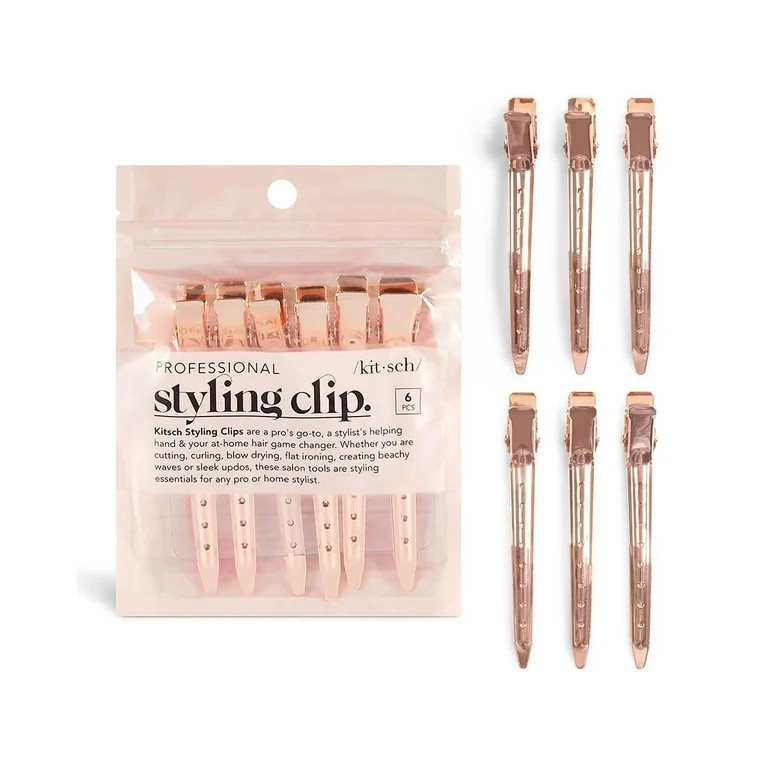 Kitsch Styling Hair Clip | Duck Bill Hair Styling Clips, 3.5 in length- 6pcs (Rose Gold) | Walmart (US)