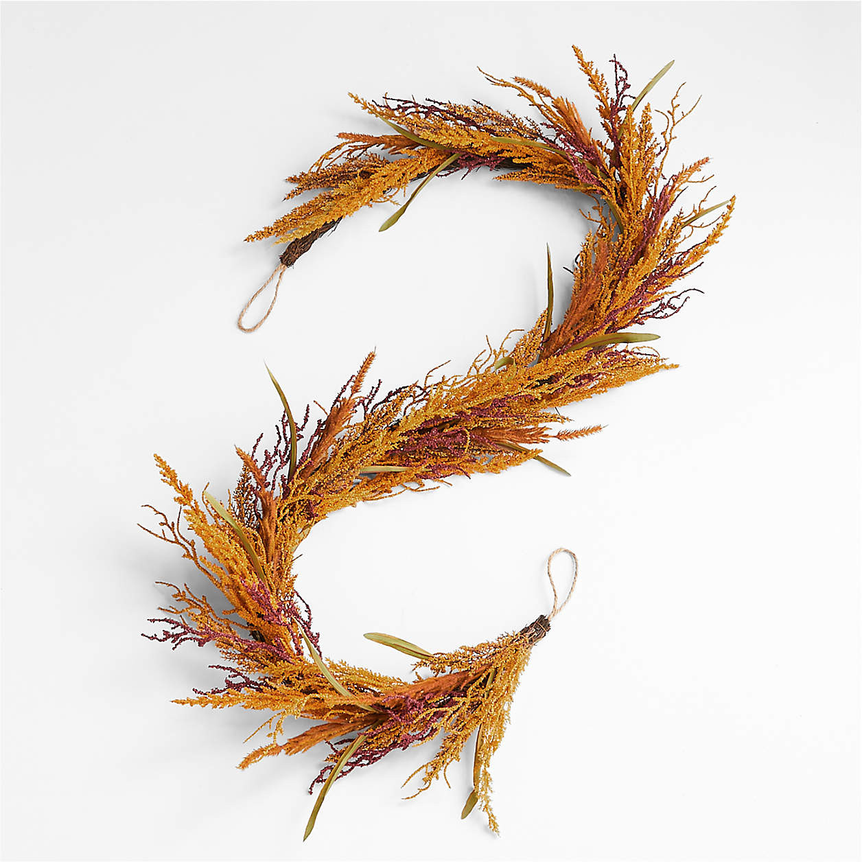Harvest Wheat Autumn Garland | Crate and Barrel | Crate & Barrel