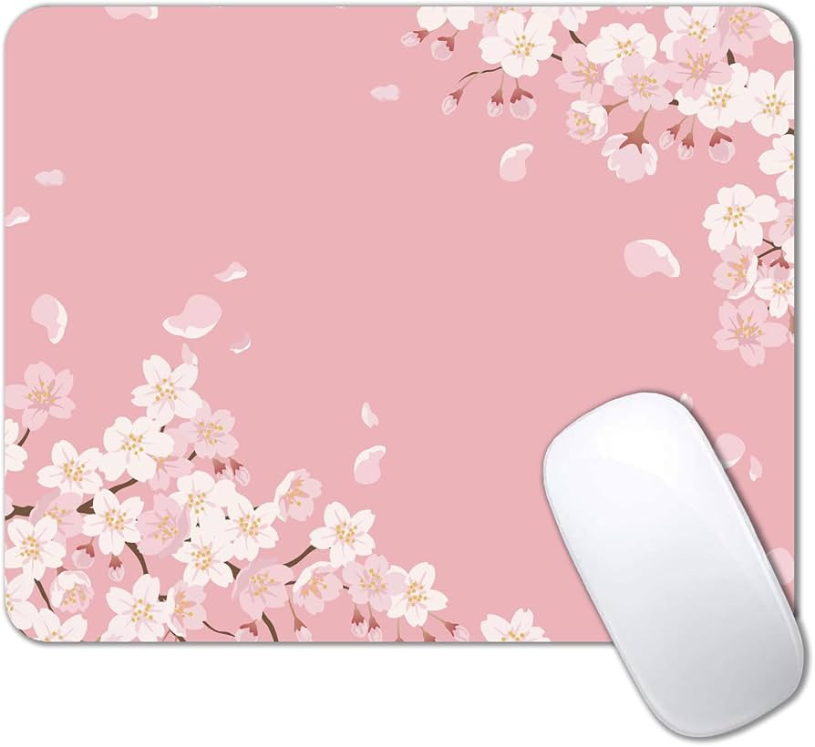 IMAYONDIA Cute Pink Mouse Pad, Floral Flowers Mouse Pad, Sakura Cherry Blossom Mousepad, Japanese... | Amazon (US)