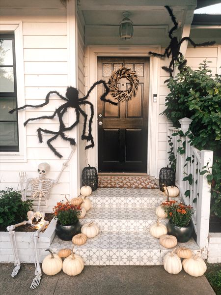 This year’s fall and Halloween front steps 