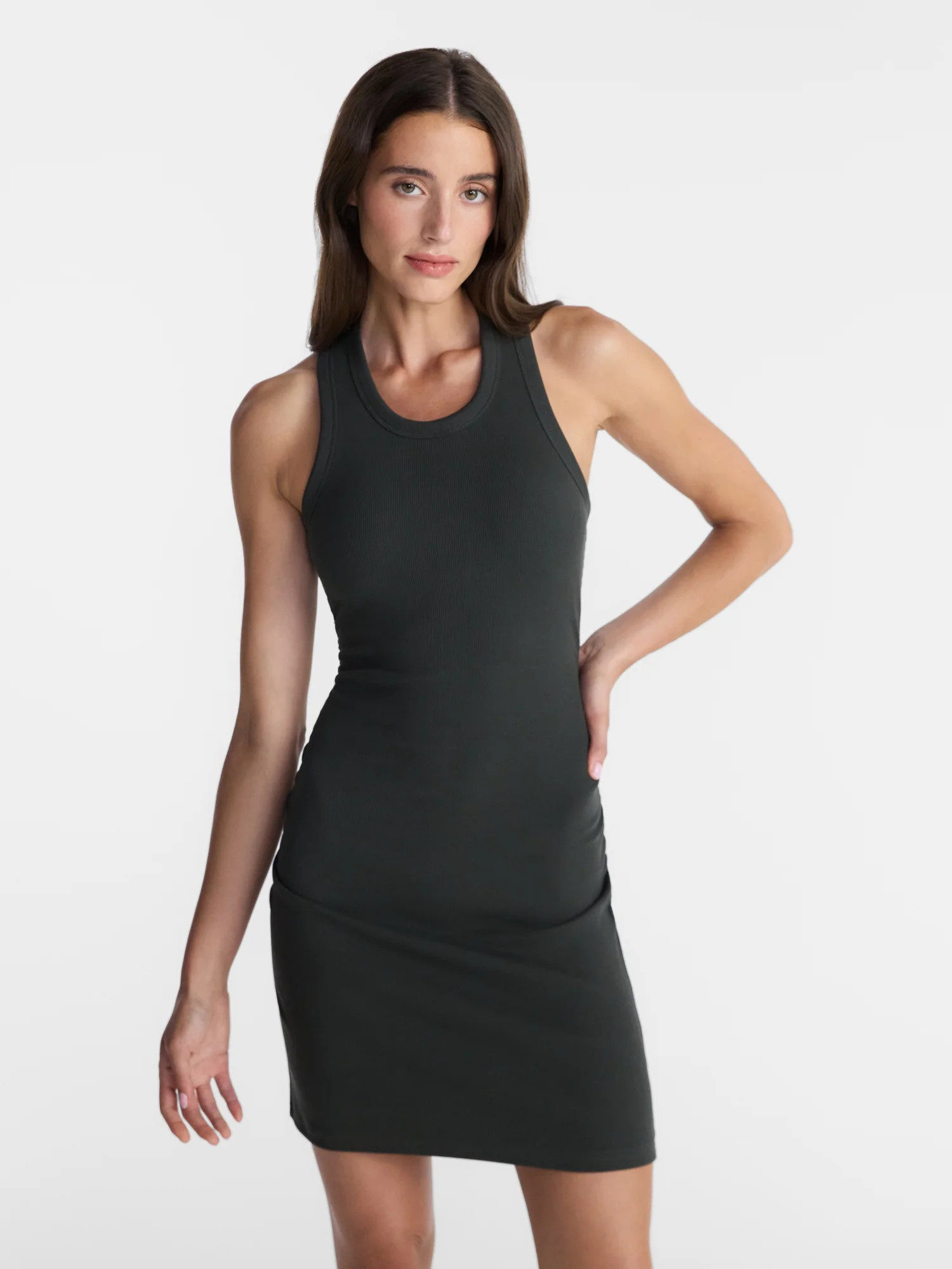 Avia Women's Ruched Ribbed Dress, Sizes XS-XXXL | Walmart (US)
