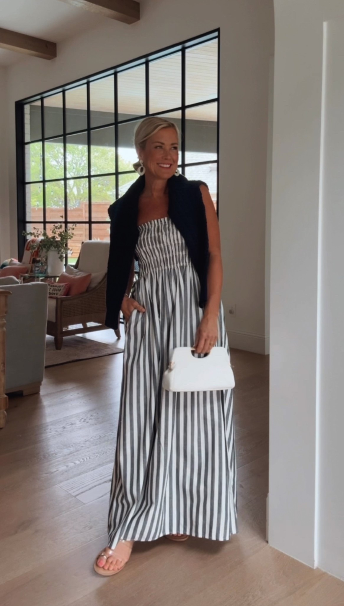 Striped dress with smocking on top, so cute with a summer sweater. All under $30! Shoes & bag, too!

I’m in an xs 

#LTKFindsUnder50 #LTKOver40 #LTKSaleAlert