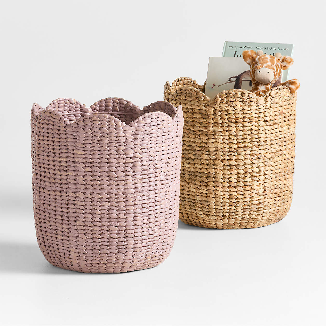 Bloom Lilac Woven Large Floor Storage Bin + Reviews | Crate & Kids | Crate & Barrel