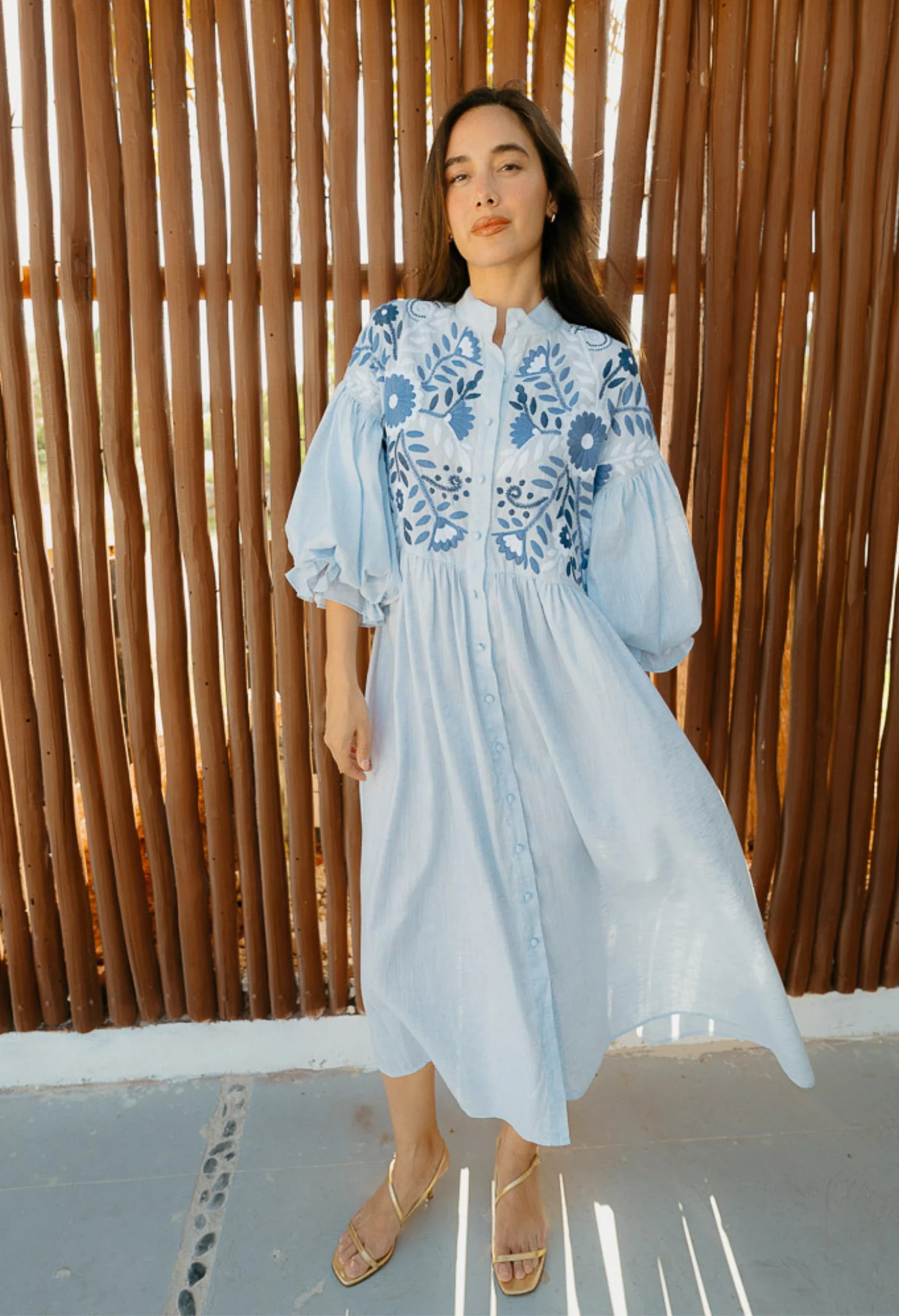 Francisca Multi Blue Long Dress | Mi Golondrina