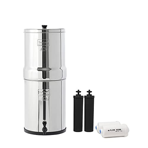Royal Berkey Gravity-Fed Water Filter System 3.25 Gallon with 2 Black Berkey Elements, 2 Berkey PF-2 Fluoride and Arsenic Reduction Elements | Amazon (US)
