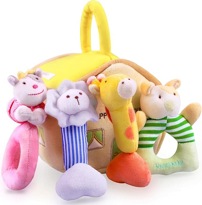 iPlay, iLearn Plush Baby Rattle Toys, Newborn Girls Boys Gift Basket, Infant Farm Stuffed Animal,... | Amazon (US)