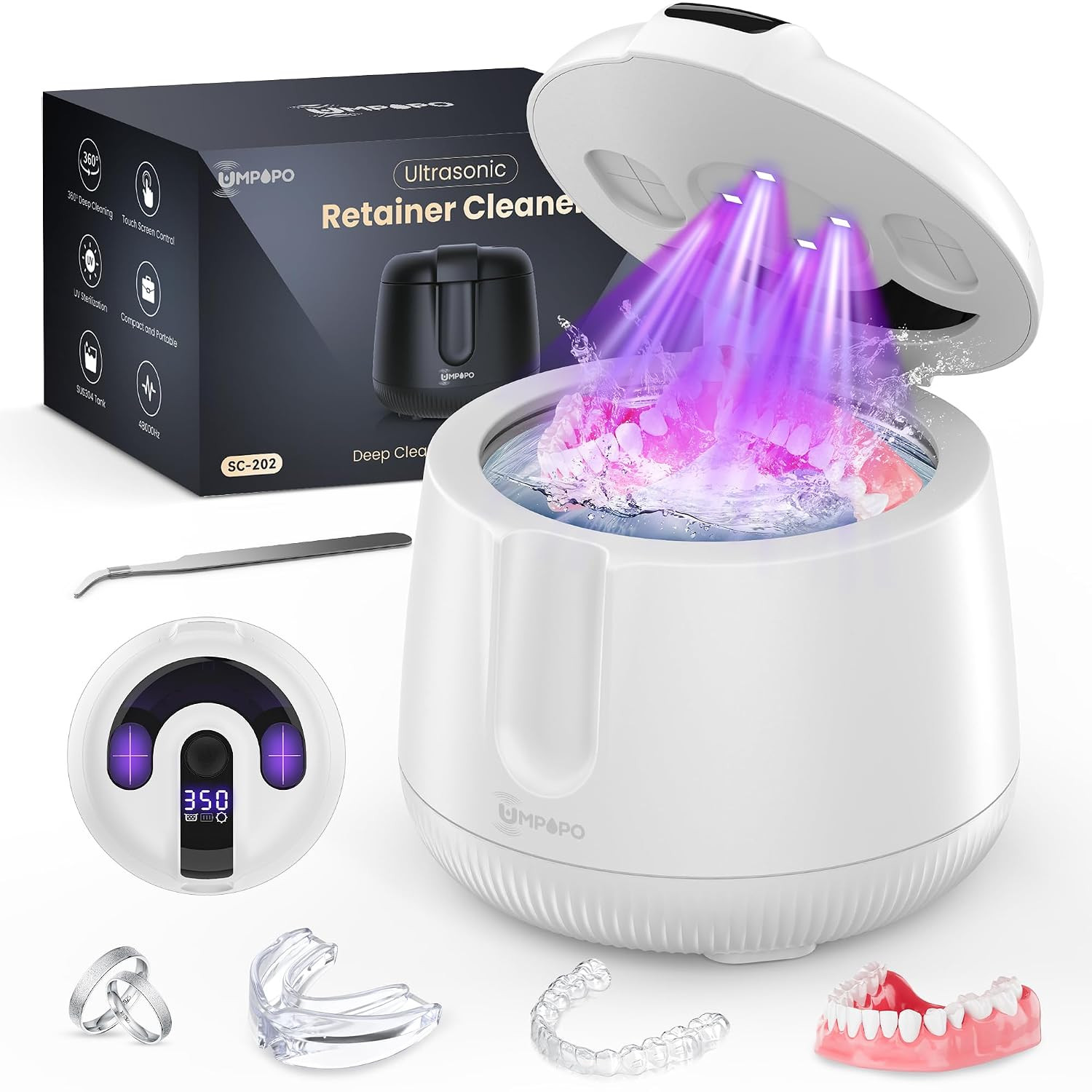 Ultrasonic Retainer Cleaner Machine 48kHz, Dental Ultrasonic Care Cleaner | Amazon (US)