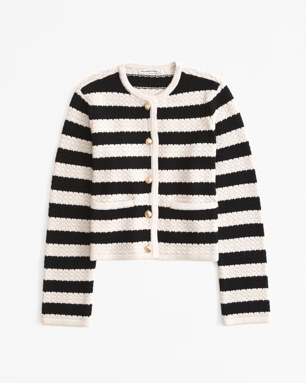 Textural Crew Sweater Jacket | Abercrombie & Fitch (US)