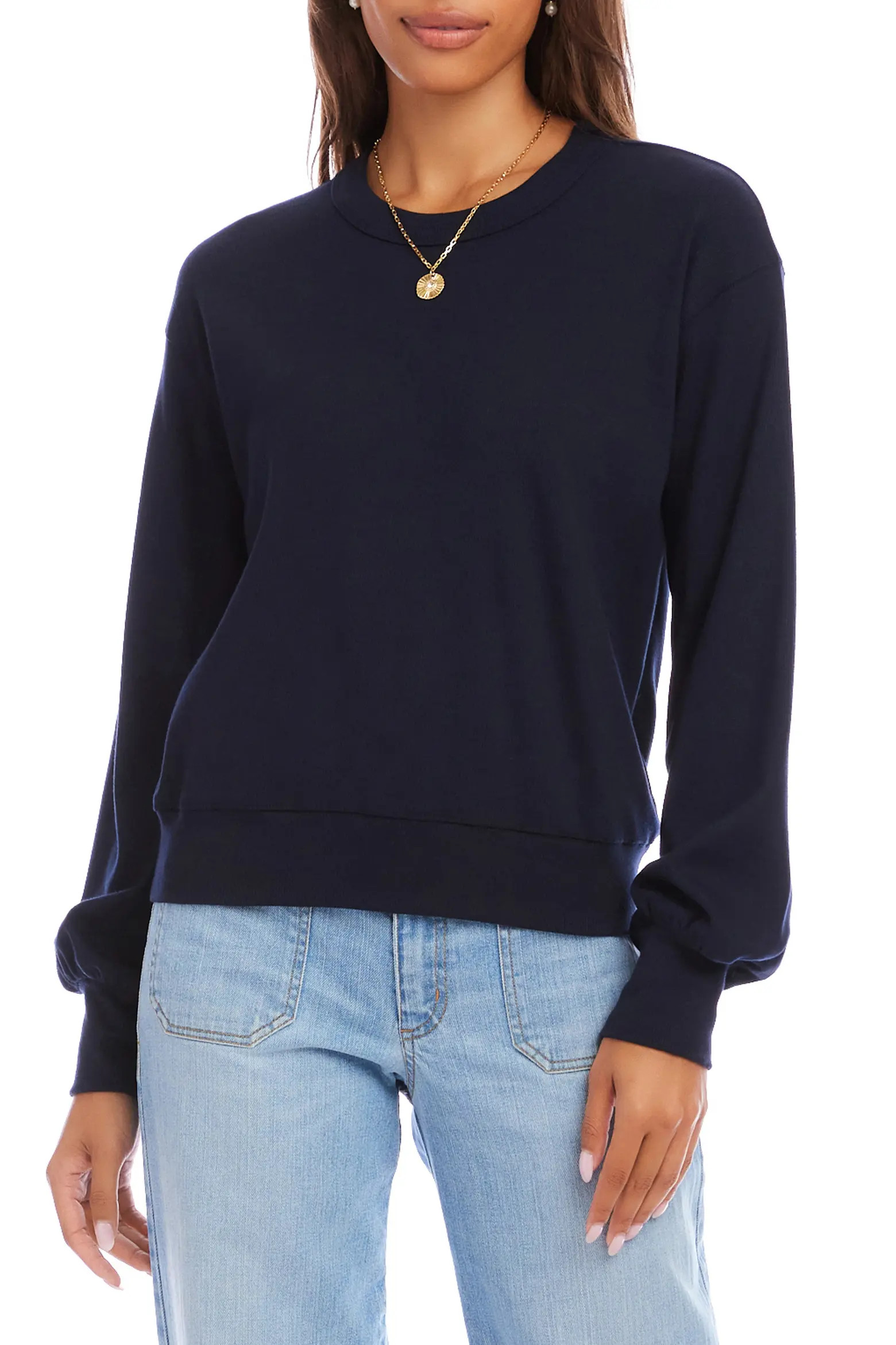 Rib Trim Sweatshirt (Women) | Nordstrom | Nordstrom